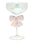Iridescent Champagne Coupe Glass With a Pink Bow - Kitchen & DiningKitchen & Dining - Lulu Loves Home