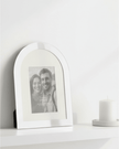 Joe Davies mirror arch photo frame for 3x5 inch pictures, decorative glass frame with elegant mirror finish.