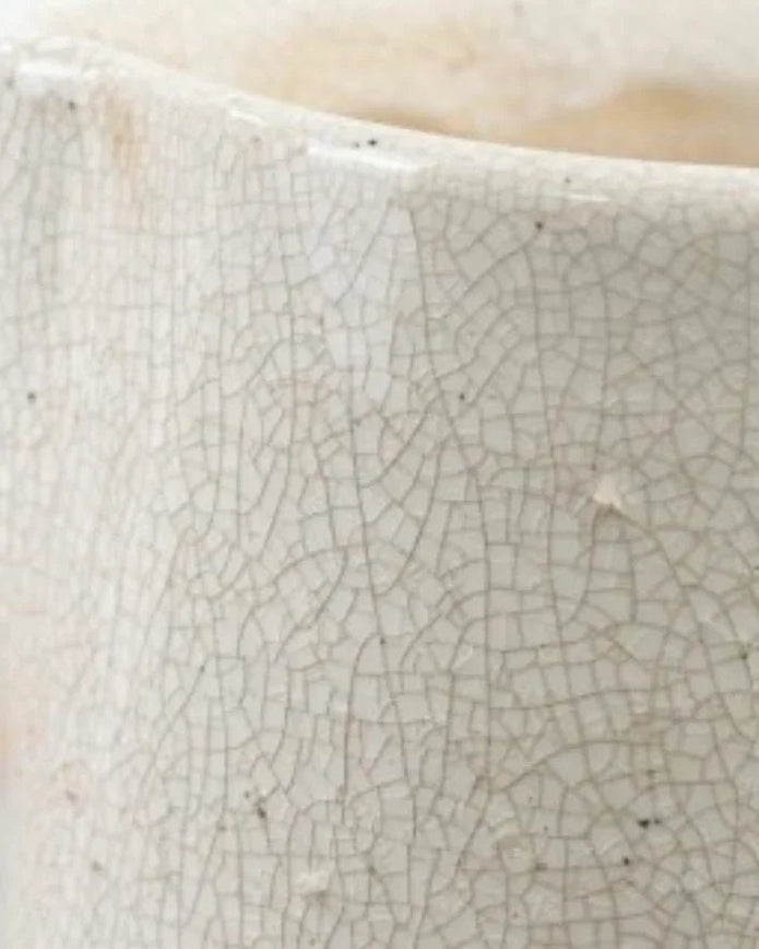 Jolee White Rustic Ceramic Handled Jug Vase - VasesVases - Lulu Loves Home