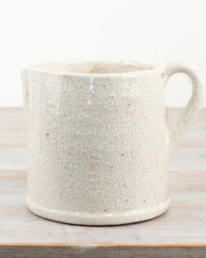 Jolee White Rustic Ceramic Handled Jug Vase - VasesVases - Lulu Loves Home
