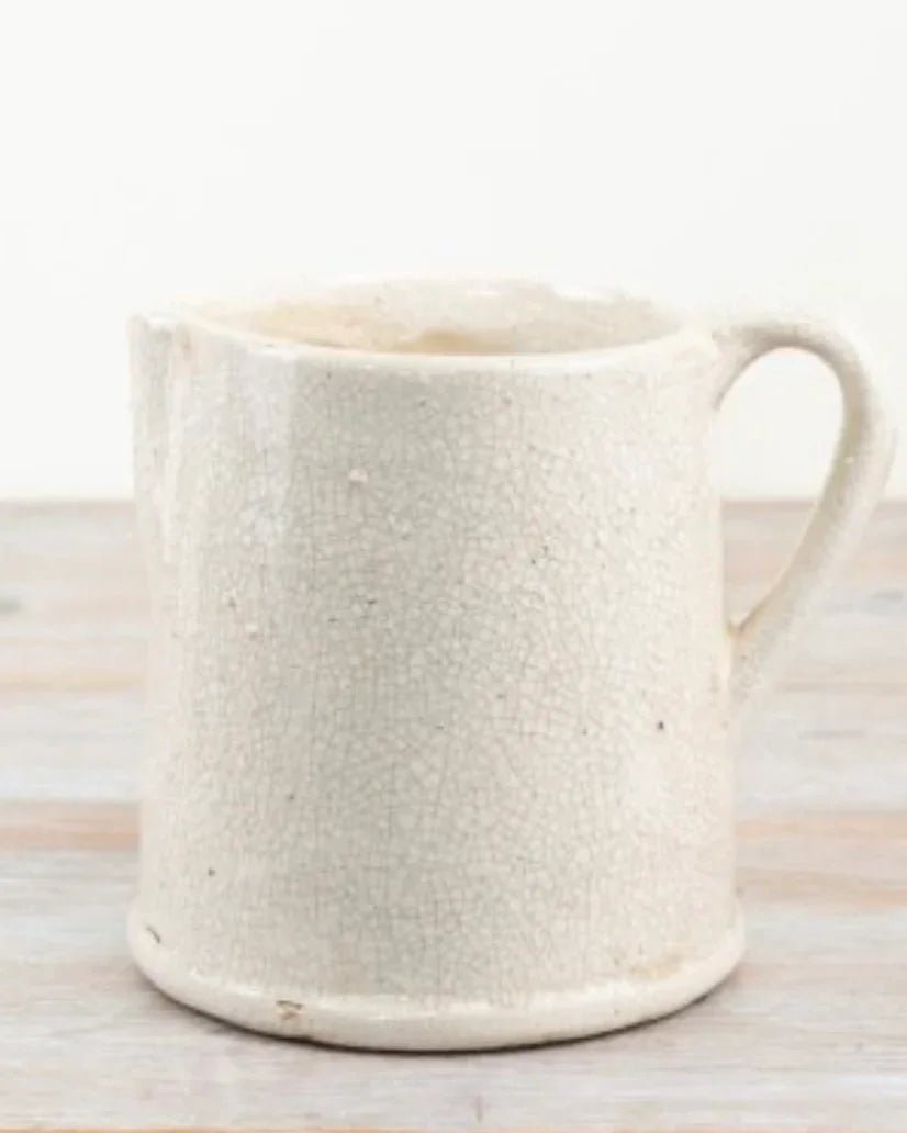 Jolee White Rustic Ceramic Handled Jug Vase - VasesVases - Lulu Loves Home