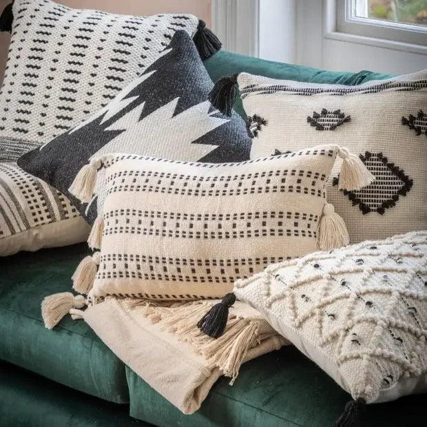 Kareri Black + Natural Cushion - PRE ORDER FOUR WEEK DELIVERY - Soft FurnishingsSoft Furnishings - Lulu Loves Home