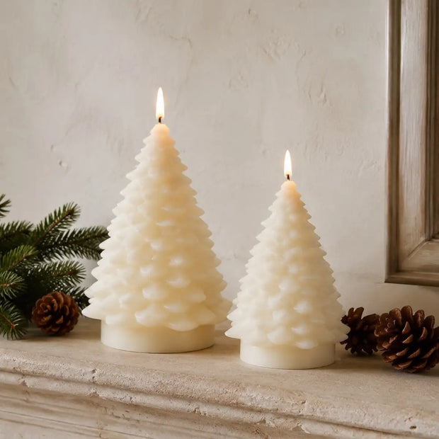 LED Light Up White Christmas Tree Candle, close-up product detail