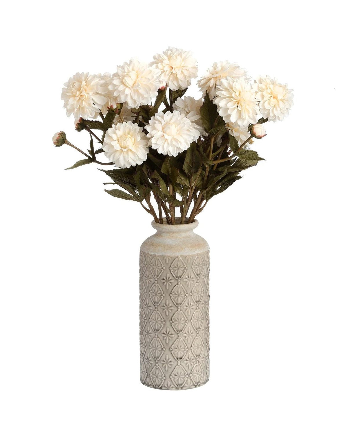 Large Beige Ceramic Patterned Nero Vase - VasesVases - Lulu Loves Home
