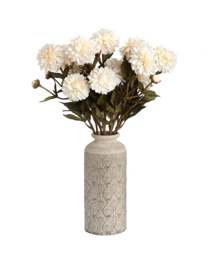 Large Beige Ceramic Patterned Nero Vase - VasesVases - Lulu Loves Home