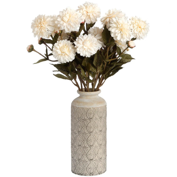 Large Beige Ceramic Patterned Nero Vase - VasesVases - Lulu Loves Home