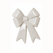 Large white ceramic double bow full front view on clean white studio background