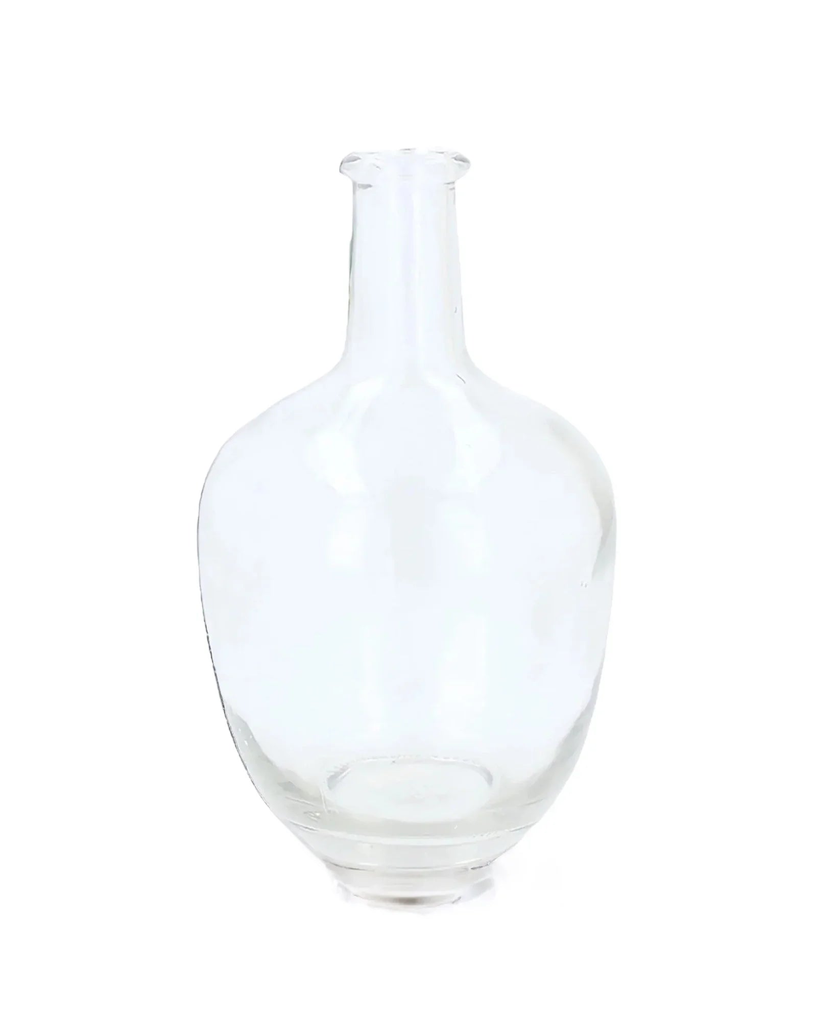 Large Clear Glass Flagon Bottle Vase - VasesVases - Lulu Loves Home
