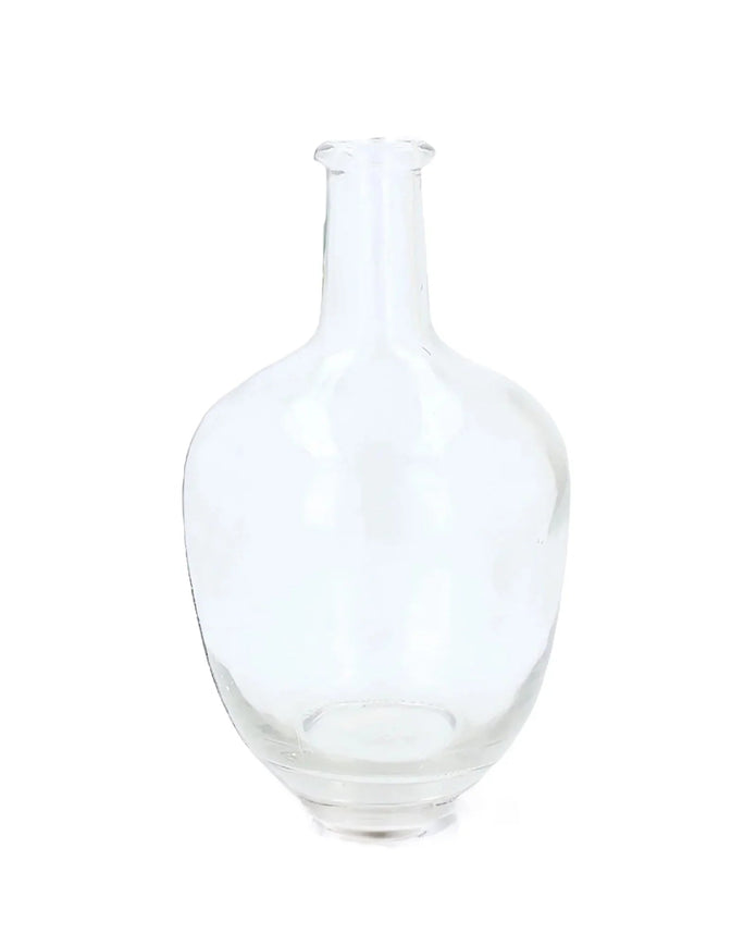 Large Clear Glass Flagon Bottle Vase - VasesVases - Lulu Loves Home