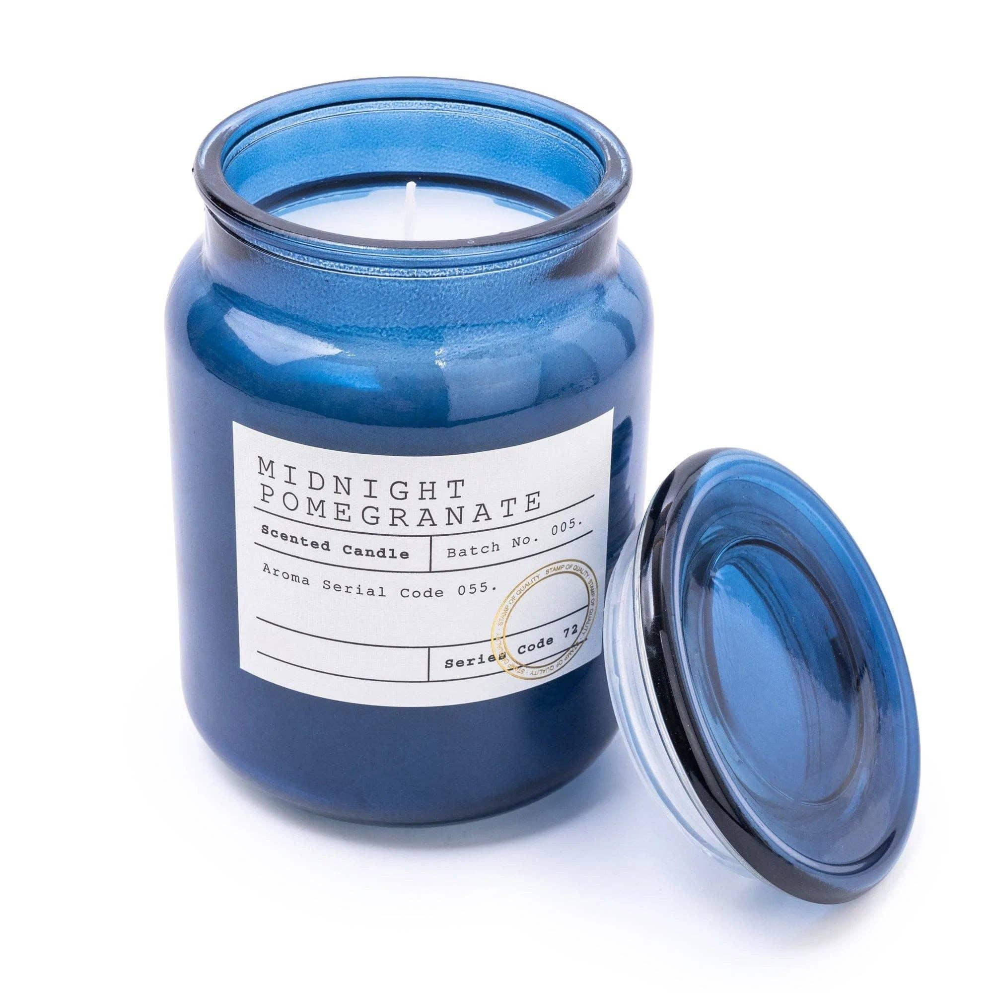 Large Glass Filled Wax Pot in Navy Blue Pomegranate Scent - CandlesCandles - Lulu Loves Home