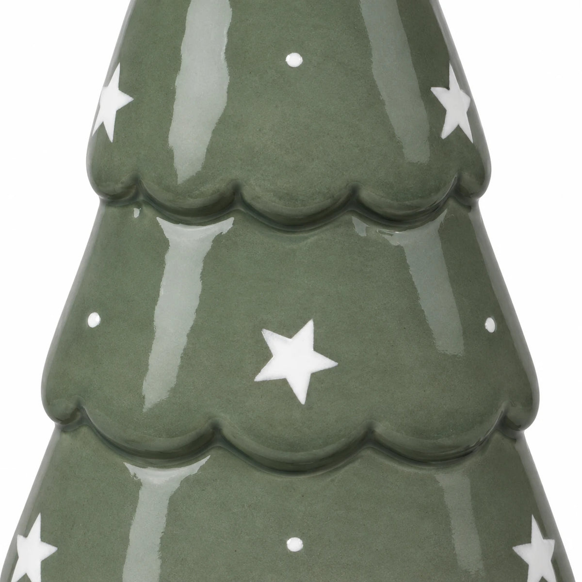Large green ceramic Christmas tree by Satchville with star detail