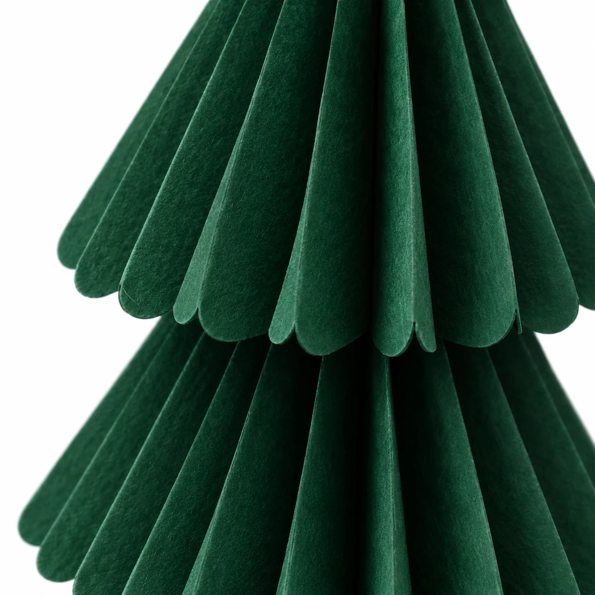 Set of three green medium paper Christmas trees with detailed fold designs by Satchville, perfect for holiday decorations.