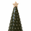Close-up of the tan star and glossy green raised-dot texture of the large ceramic Christmas tree on white.
