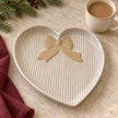 Satchville large heart plate with bow detail for kitchen and dining