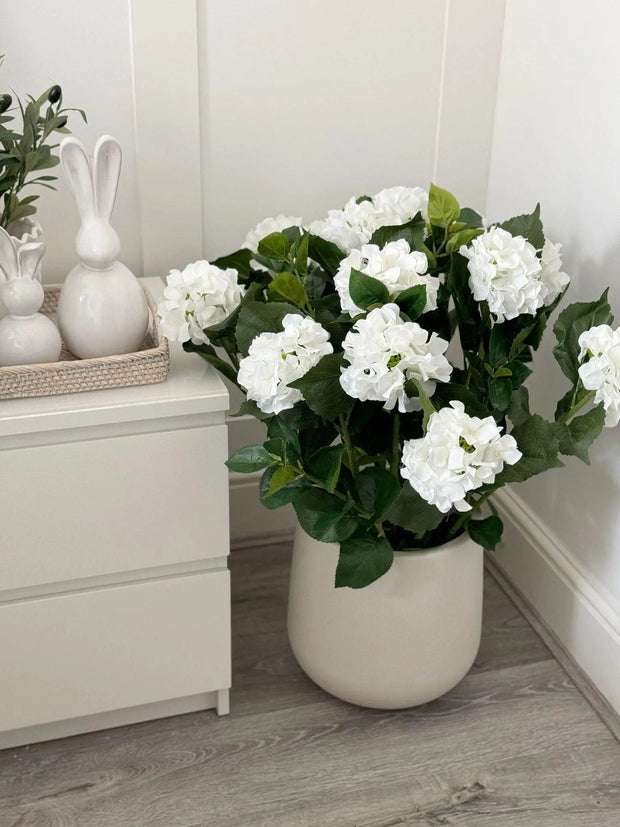 Large Potted White Hydrangea - Faux Plants & FlowersFaux Plants & Flowers - Lulu Loves Home