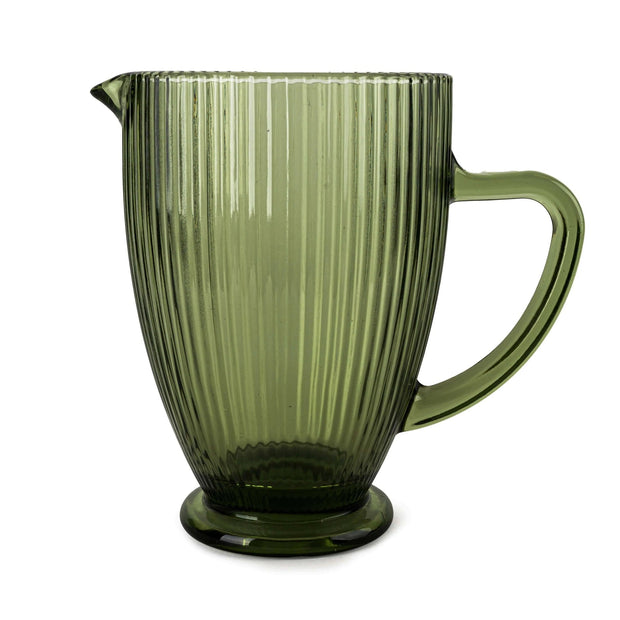 Large Ridged Glass Jug - Green - Kitchen & DiningKitchen & Dining - Lulu Loves Home