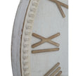 Large rustic white clock with beaded frame, Hill Interiors decorative clock with vintage-inspired design and textured white finish.