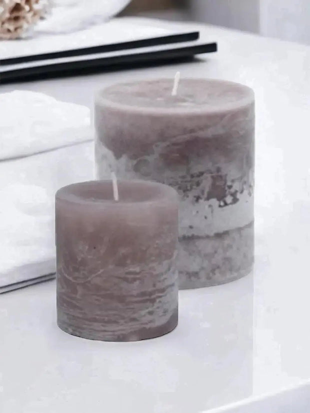 Large Truffle Brown Wax Pillar Candle - CandlesCandles - Lulu Loves Home