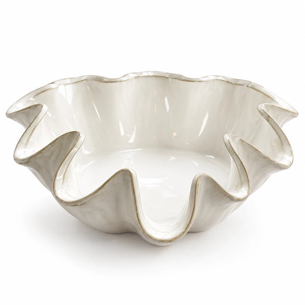 Large white ceramic clam-shaped bowl by Wikholmform, perfect as a stylish home decor accent.