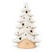 Large white ceramic Christmas tree tea light candle holder by Satchville