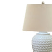 Large White Weave Ceramic Table Lamp - LightingLighting - Lulu Loves Home