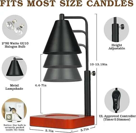 LED Black Candle Warmer Lamp - LightingLighting - Lulu Loves Home