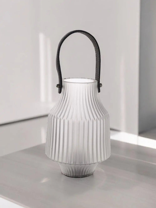 LED Lantern - White Frosted Light Up - LightingLighting - Lulu Loves Home