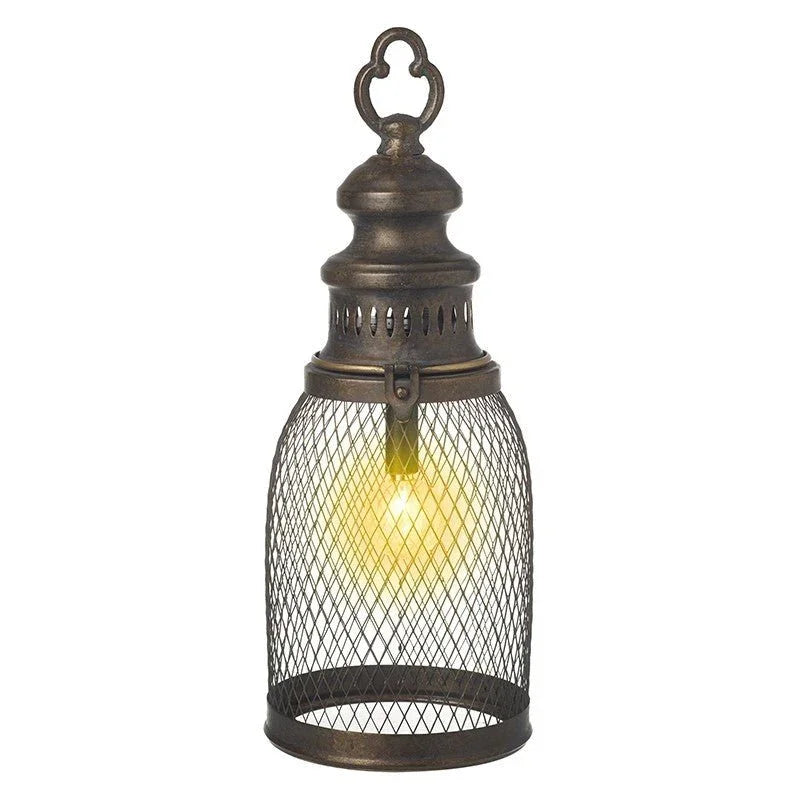 LED Light Up Metal Glass Bulb Lantern - LightingLighting - Lulu Loves Home