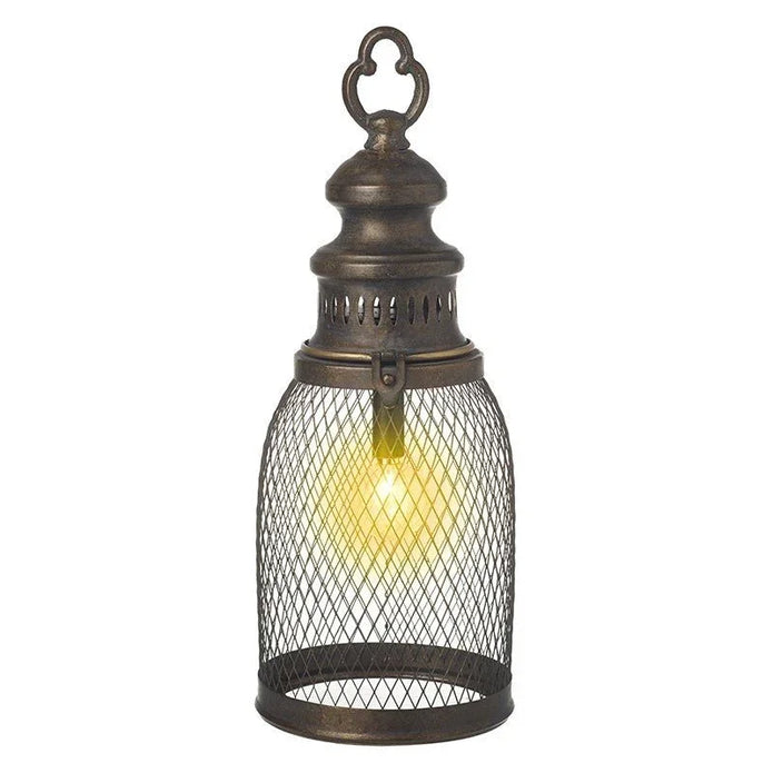 LED Light Up Metal Glass Bulb Lantern - LightingLighting - Lulu Loves Home