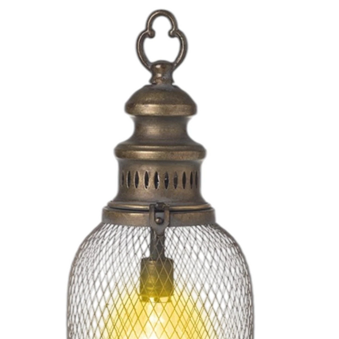LED Light Up Metal Mesh Lantern by Heaven Sends, showcasing a decorative metal lantern with integrated LED lights for ambient lighting.