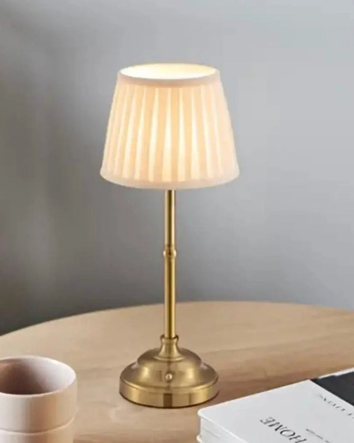 LED Light Up Touch Desk Lamp With Cream Pleated Shade - LightingLighting - Lulu Loves Home