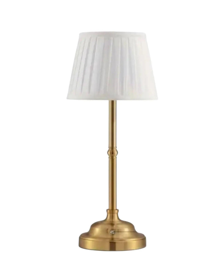 LED Light Up Touch Desk Lamp With Cream Pleated Shade - LightingLighting - Lulu Loves Home