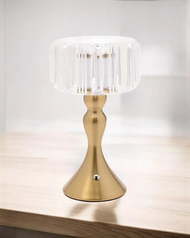 LED Light Up Touch Medium Desk Lamp With Crystal Glass Shade - LightingLighting - Lulu Loves Home