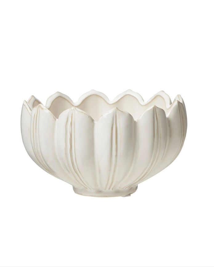 Leslie White Ceramic Planter Bowl - Home DecorHome Decor - Lulu Loves Home