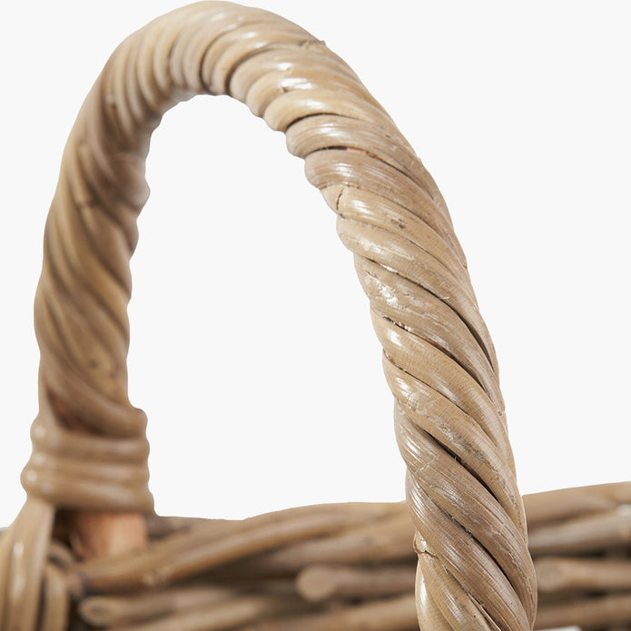 Burley rattan shopping basket by Pacific Lifestyle Limited with woven handles and natural finish