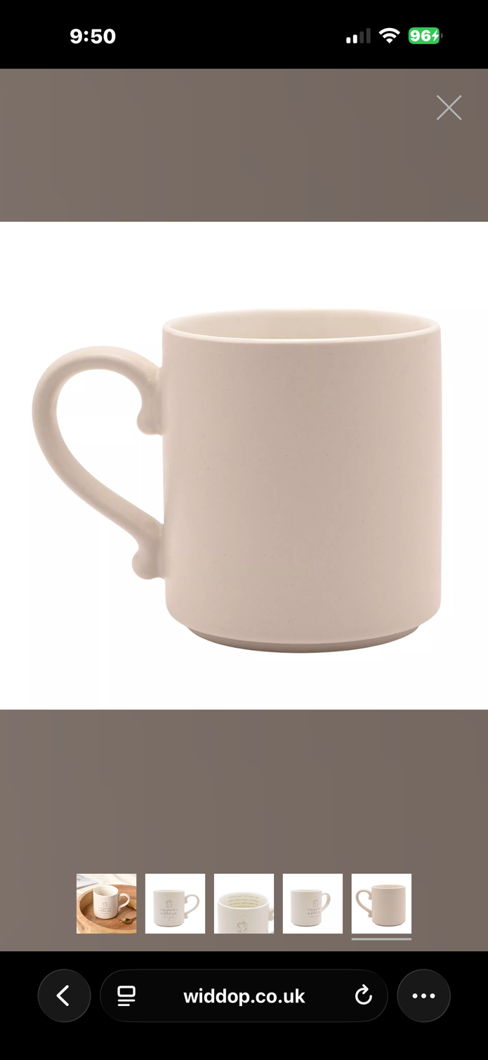 Widdop & Co Beige Moments Mug Happy Home neutral ceramic coffee cup