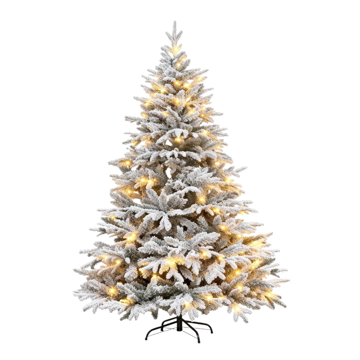 7ft Starlight Express pre-lit luxury snowy Lorax Christmas tree with frosted branches and integrated lights