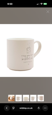 Widdop & Co beige Moments Mug with Happy Home text, neutral ceramic coffee cup