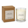 Heaven Scent Lime, Basil & Mandarin Small Candle, unlit with its brown kraft box against white