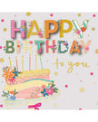 Female birthday card featuring a floral celebration cake design from Ling Design's Line Extensions 2026 collection.