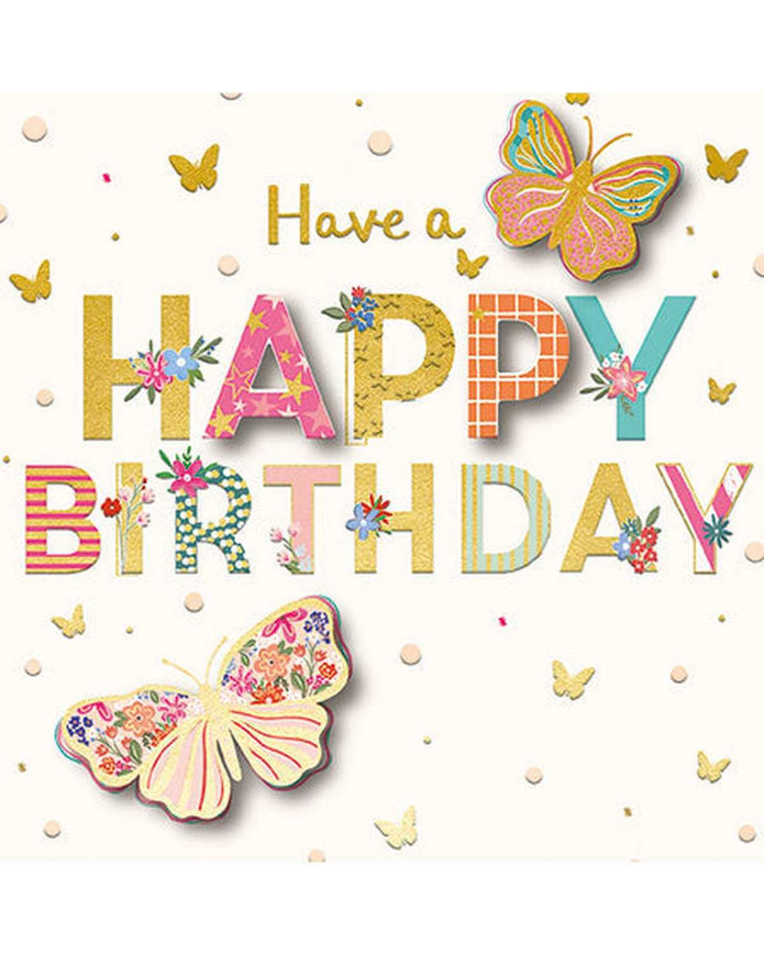Female birthday card with pretty butterfly illustrations by Ling Design, part of the 2026 line extensions.