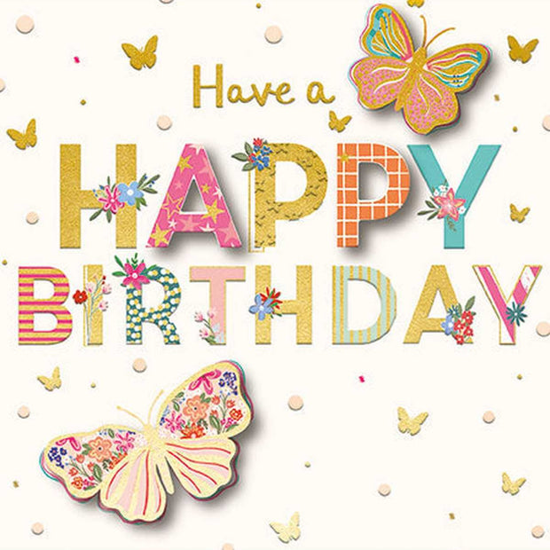 Female birthday card with pretty butterfly illustrations by Ling Design, part of the 2026 line extensions.