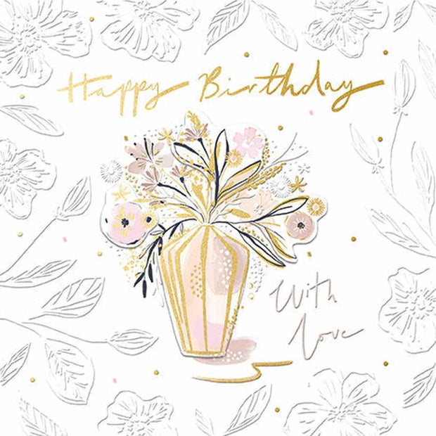 Female birthday card from Ling Design's Line Extensions 2026 collection, featuring heartfelt "With Love" message and floral design.
