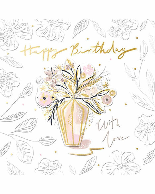 Female birthday card from Ling Design's Line Extensions 2026 collection, featuring heartfelt "With Love" message and floral design.
