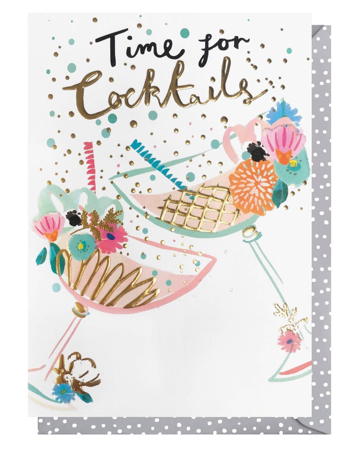 Louise Tiler birthday greeting card featuring colorful cocktails and festive design for celebrating special occasions.