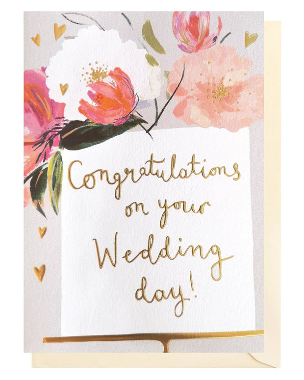 Elegant wedding cake greeting card by Louise Tiler featuring a beautifully decorated cake design for wedding celebrations.