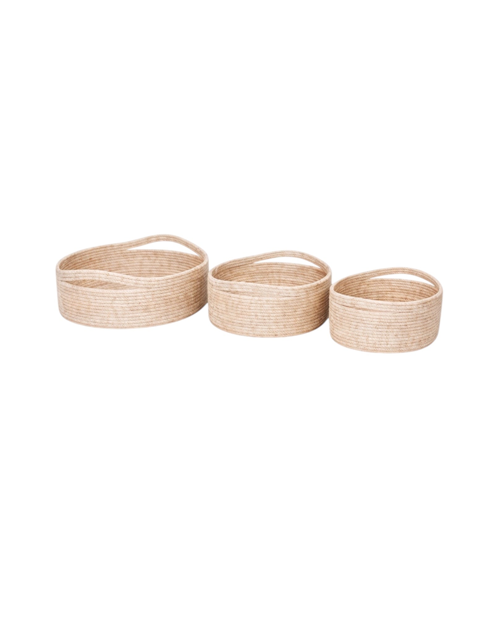 Large oval rattan storage baskets by Lows, stylish home decor organizers with woven natural rattan material.