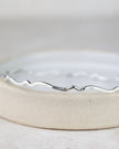 Sterling silver Geo Scroll bangle bracelet by Lucy Kemp Jewellery featuring intricate scroll patterns and sleek design.