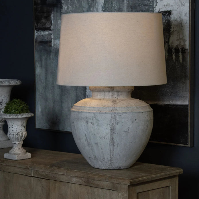 Ludlow Stone Natural Ribbed Lamp - Extra Large - LightingLighting - Lulu Loves Home