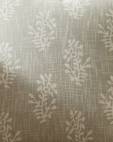 Beige block flower cushion cover from Malini's soft furnishings collection, featuring floral pattern and soft fabric.